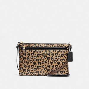 East/West Crossbody with wild heart print.